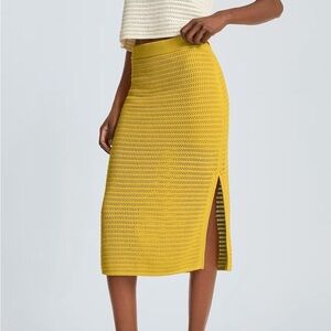 Everlane Crochet Knit Midi Skirt
